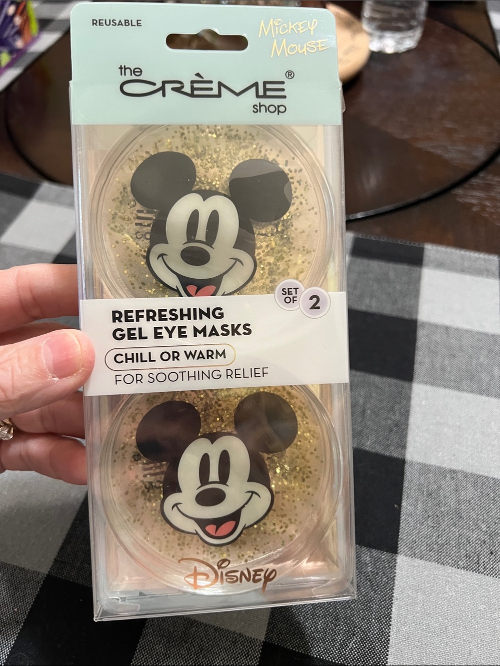 New The Crème Shop Disney Mickey Mouse Gold Gel Eye Masks - Set of 2